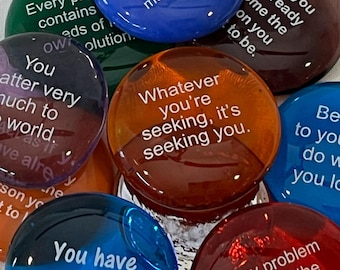 Imprinted Colored Glass Word Stones - Destiny Stones - LAST CHANCE - No Restock