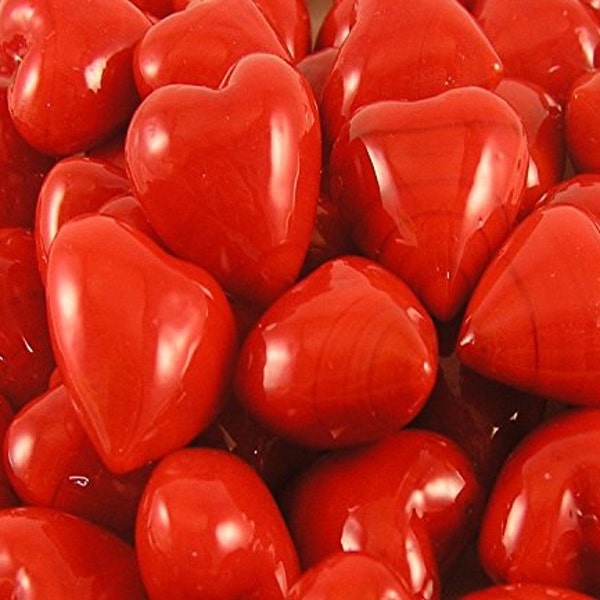 Red Glass Pocket Hearts- Bulk Sets - FREE US SHIPPING