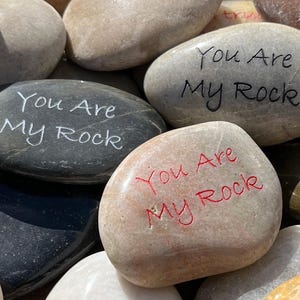 You Are My Rock - Engraved River Rock - Inspirational Word Stone - Sold Individually
