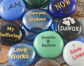 Custom Engraved Glass Stones