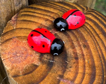 Mini Miniature Glass Ladybug Sitter Figurine Collectible - Sold Individually w/Gift Bag