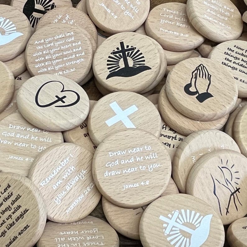 Scripture Verse Wood Coin Tokens - Sold Individually - Etsy