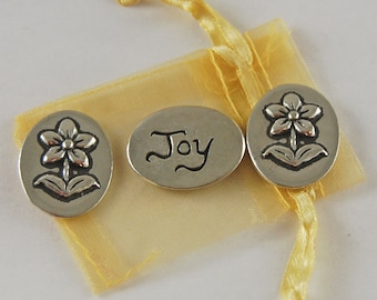 Set di 3 monete "Flower Joy Inspiration" con sacchetto in organza