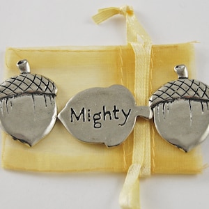 Set of 3 Acorn Mighty Inspiration Coins with Organza Bag
