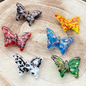 Mini Miniature Colorful Glass Small Butterfly Sitter Figurine Collectible - Sold Individually w/Gift Bag