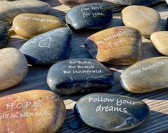 Engraved River Rocks - Inspirational Sayings