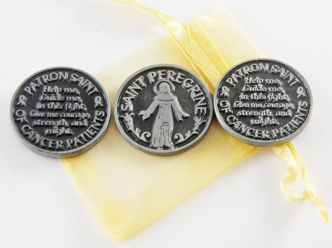Set of 3 Saint Peregrine Patron of Cancer Patients Pocket Tokens With ...