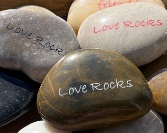 Love Rocks - Engraved River Rock - Inspirational Word Stone - Sold Individually