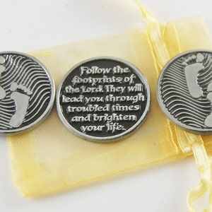 Set of 3 Footprints Pocket Tokens with Organza Bag