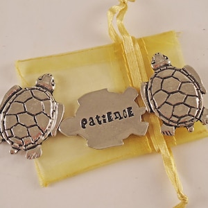 Set of 3 Turtle Shaped Patience Inspiration Coins with Organza Bag