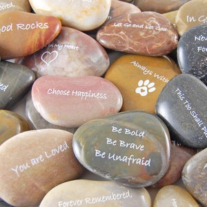 Engraved River Rocks - Inspirational Sayings