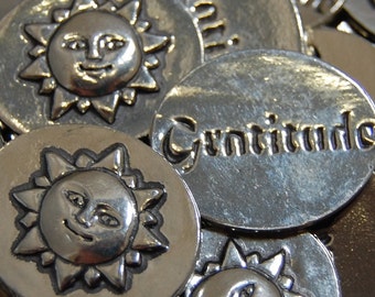 Sun Gratitude Inspiration Coins - SET OF 10