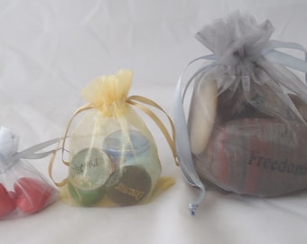 Organza Gift Bags - Sets of 10 - Choose from 2 sizes Gold or Silver