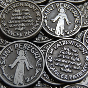 Zakjetons Saint Peregrine patroon van kankerpatiënten - SET VAN 10