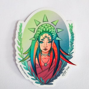 Tentickles Handmade Waterproof Laptop Water Bottle Vinyl Sticker Underwater Lofi Babe Octopus Esoteric Alien Sticker