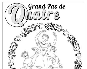 Letter Q Ballet Pas de Quatre - Dancer Alphabet Coloring Page