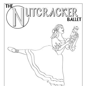 Conjunto de 4 quebra-nozes do Ballet Alphabet (2 páginas para colorir - 2 páginas opostas)