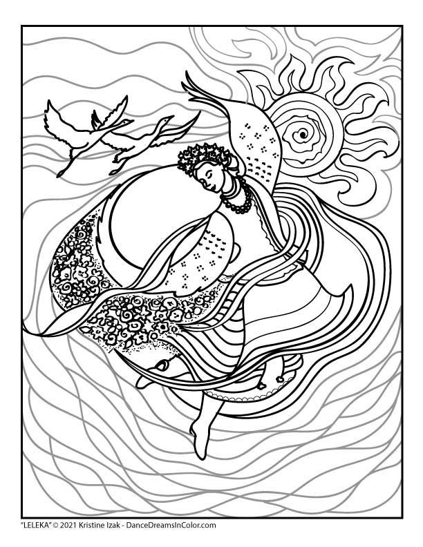 Leleka Ukrainian Dance Coloring Page | Etsy