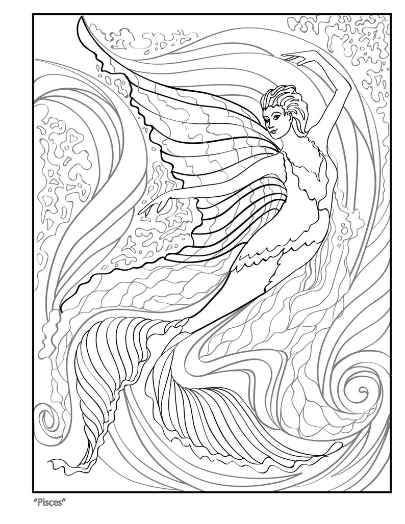 Pisces Dancer Coloring Page  from Dance Dreams Coloring Book image 1