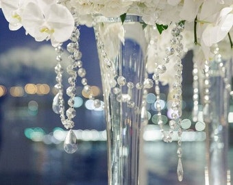 Acrylic Crystal Garland Chains, Wedding Table Decor (Set of 5)
