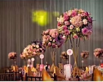 Wedding Centerpieces Set of 2 - 24” Metal Hourglass Centerpiece Wedding Stand for Flower Arrangements Top Wedding Item Gold Metal Wedding
