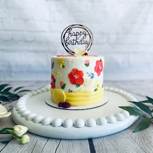 White Round Multiple Sizes Centerpieces for tables Beaded Reversible Wood Cake Stand, Boeheim Cake Platter Cake Stand Black Cake Stand