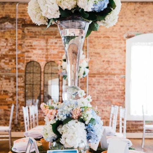 4 PACK 24 Tall Clear Reversible Trumpet Glass Vases Etsy