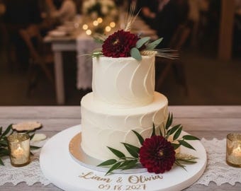 Personalized Wedding Cake Stand | Custom Wooden Cake Stand | Wedding Cake Display | Dessert Table Decor
