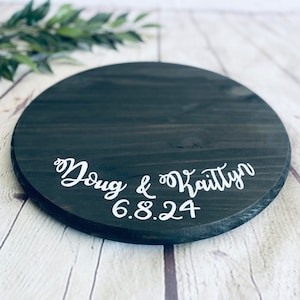 Wood Cake Stand - Centerpiece for Wedding - Cake Platter - Personalized Handwritten Couple Newlywed Wedding Gift - Cake Plate Fast Shipping