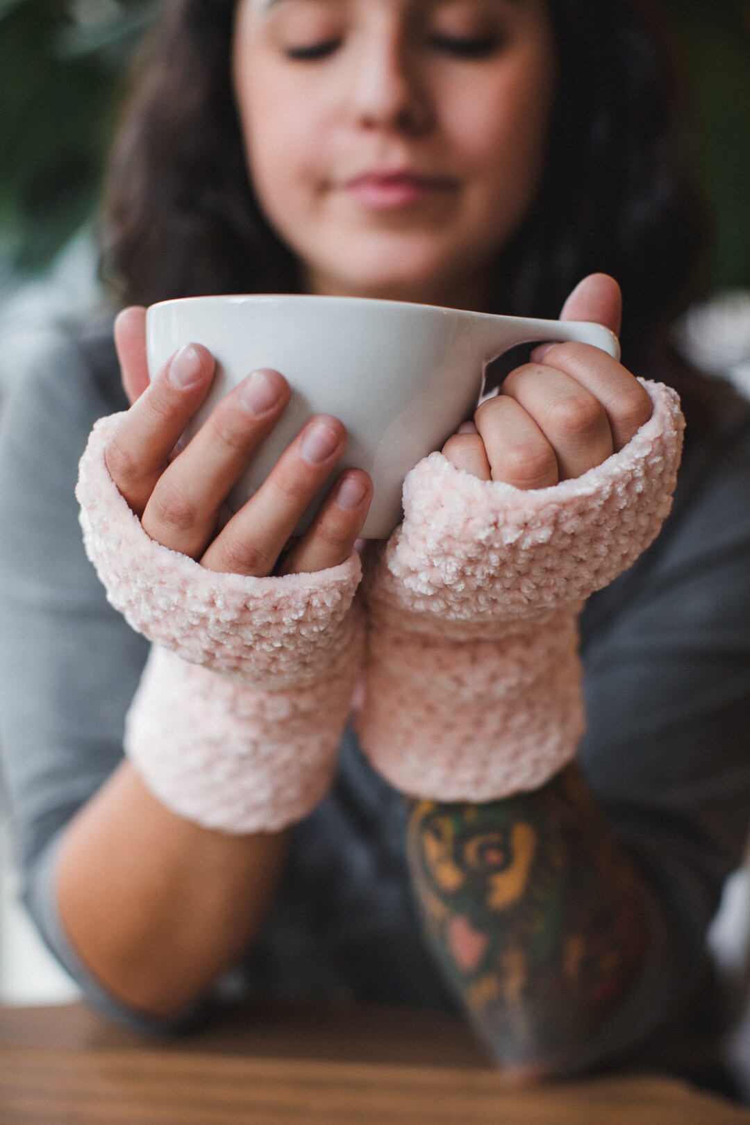Baby Velvet Fingerless Gloves Light Pink Crochet Gloves Etsy