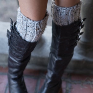 Marble Gray Boot Cuffs - Knitted Boot Cuffs - Legwarmers - Half Sock - Grey - Women - Teen Girls