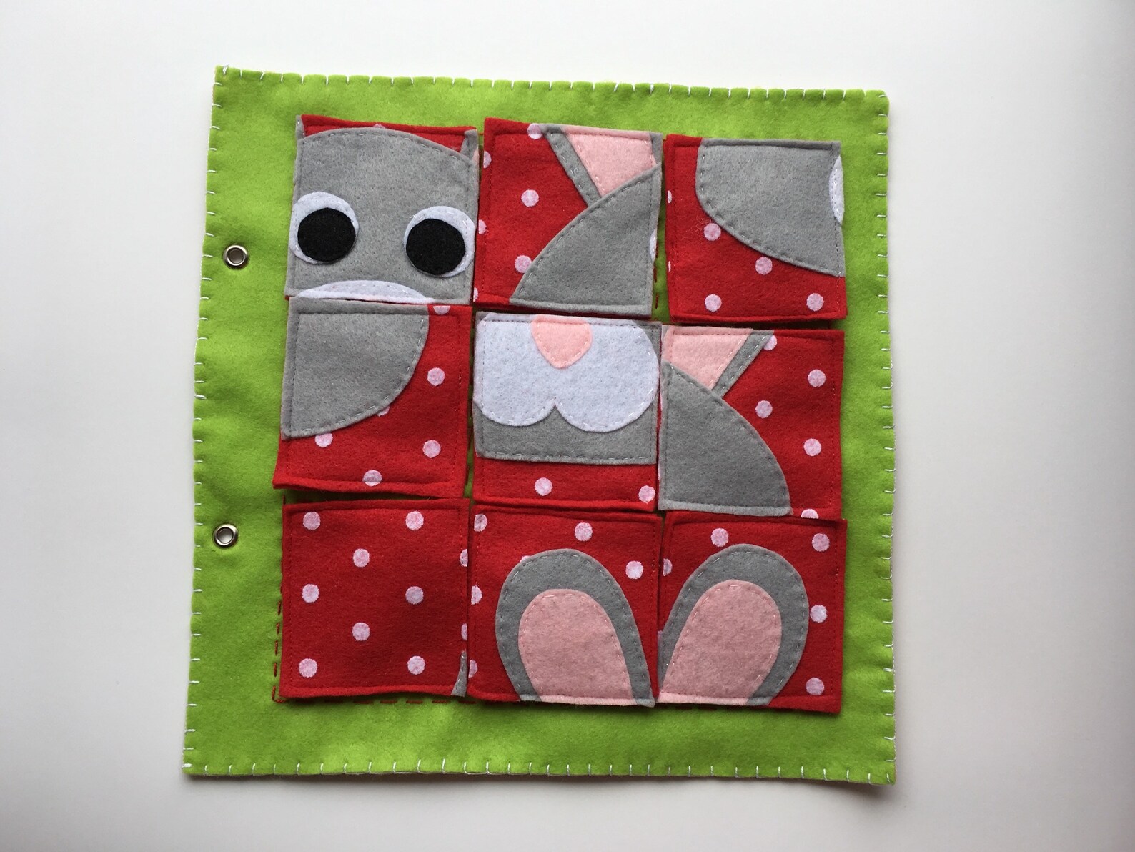 Rabbit Puzzle Felt Quiet Book Page Etsy