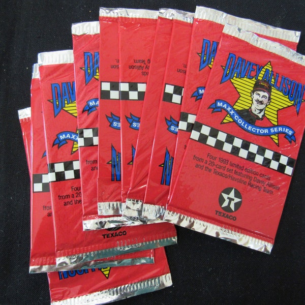 Vintage Texaco Lot of (66) NASCAR Davey Allison 1993 Card Packs Texaco NASCAR  1993 Davey Allison