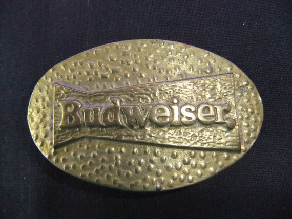 Vintage Budweiser The King of Beers TM Reproduced A-168 Belt Buckle