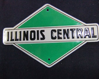 Illinois Central R.R. - Vintage Railroad Emblem Sign Illinois Central- 1950s Post Cereal Toy