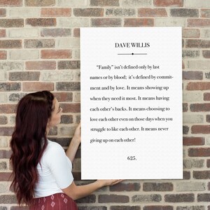 Dave Willis Quote Family Custom Canvas Print Gallery Wall Art Home Dave Willis Quote Family Custom Canvas Print Gallery Wall Art Home
