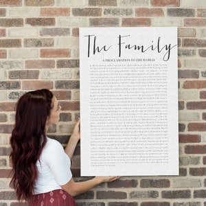 The Family Proclamation To The World Print, Gallery Wall Hanging, Custom Canvas Print, Home Decor, LDS prints, Mothers Day Gift, Wall Art