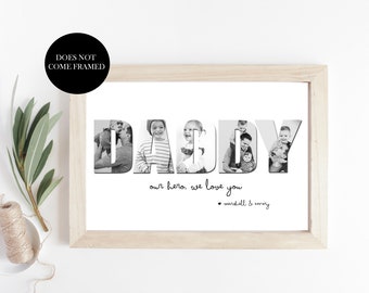 Daddy Photo Collage, Customized Father's Day Gift From Kids, Printable Fathers Day Photo Collage, Personalized Photo Gift For Daddy