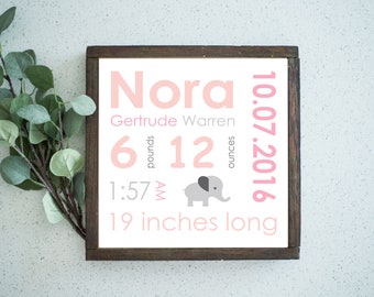 Personalized Baby Gifts - Baby Birth Printable - Custom Birth Announcement - Nursery Wall Art - New Baby Gift - Birth Stats - Digital Print