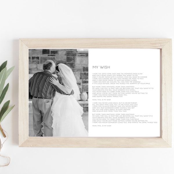 Vatertagsgeschenk von Tochter, Daddy Daughter Dance Print, druckbare Lyric Wandkunst, benutzerdefinierter Song digitaler Download