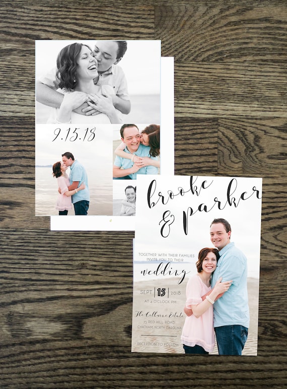 photo collage wedding invitation online wedding invite etsy