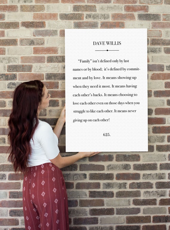 Dave Willis Quote Family Custom Canvas Print Gallery Wall Etsy Dave Willis Quote Family Custom Canvas Print Gallery Wall Etsy