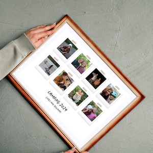Custom Polaroid Collage Photo Gift Home Decor Personalized Mom Dad Family Birthday Christmas Valentine&#39;s Memorable Printable Wall Art Framed