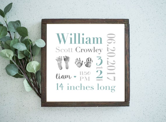 Leinwand Geburt Statistiken Benutzerdefinierte Leinwand Baby Etsy