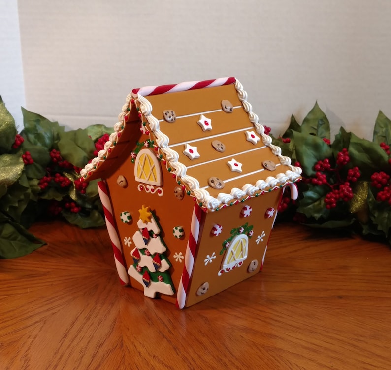 Candy Cane Gingerbread House Tree Topper Etsy