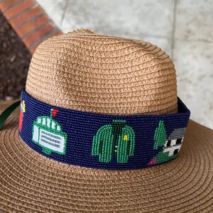 Straw Hat Blue Band - Etsy display picture 1