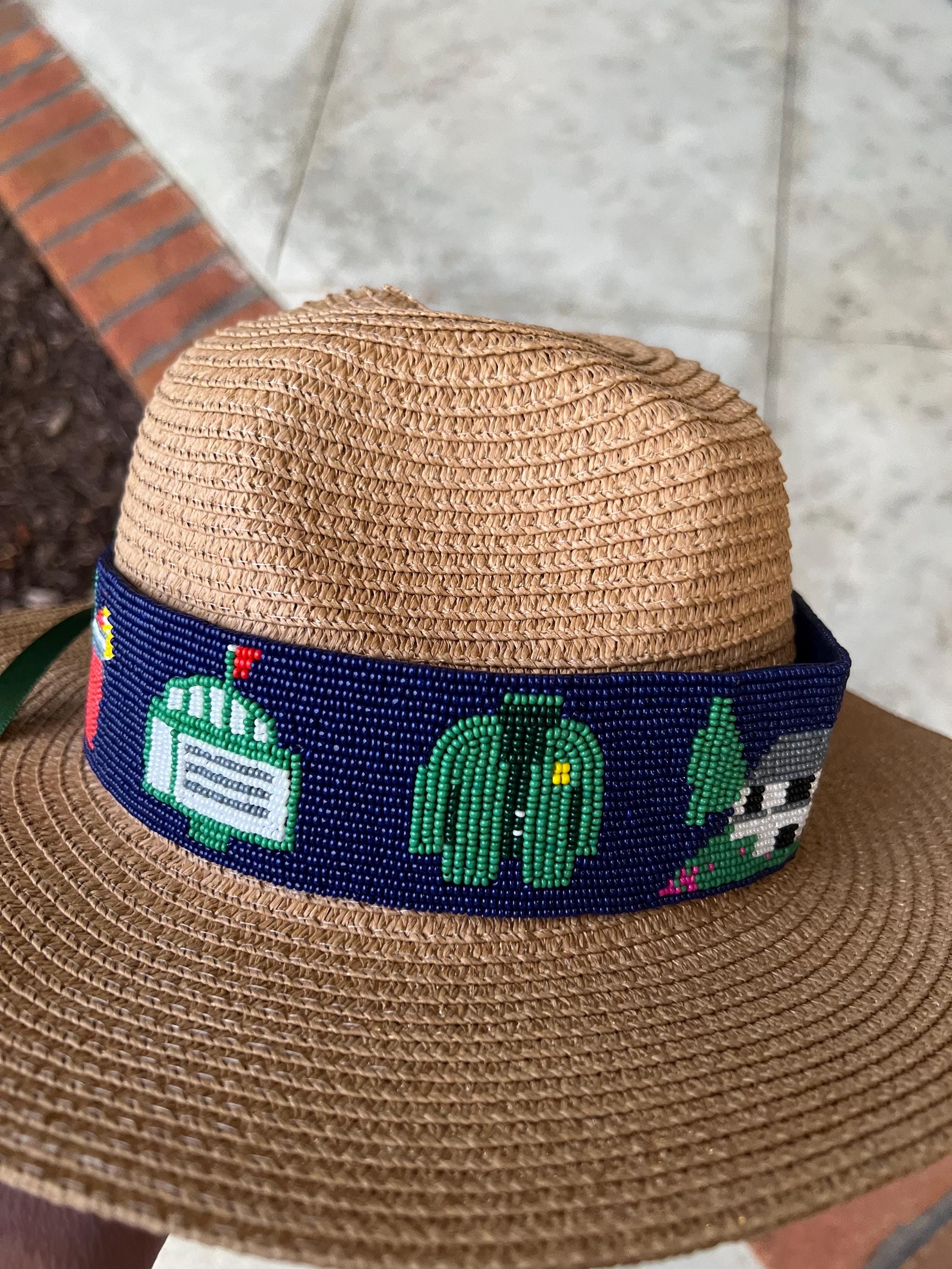 Pink Wide-Brim Hat with Olive Green Band Marlowe Wide Brim Hat | Pistil Designs main image 3