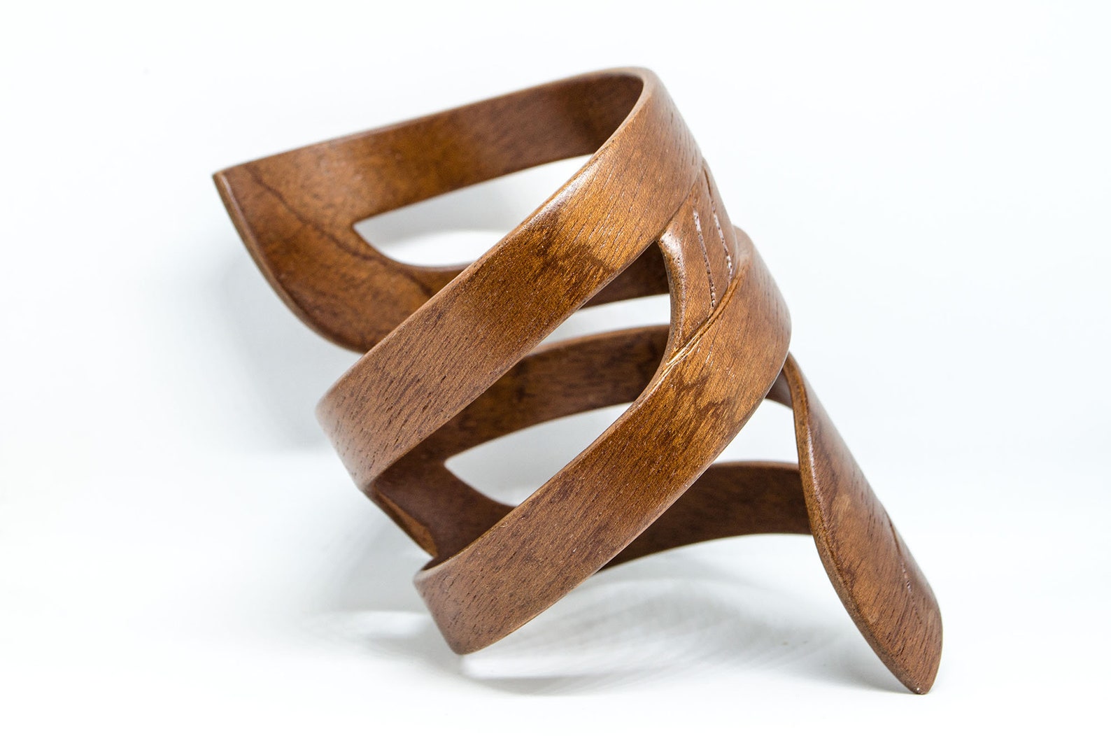 Wooden bracelet Bent veneer bracelet Natural Sapele | Etsy