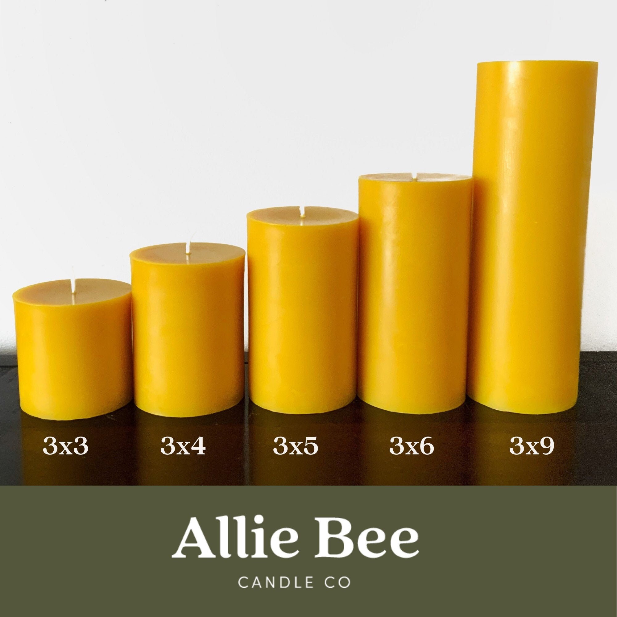 100 Pure Beeswax Candle Beeswax Candles Unscented Yellow Etsy