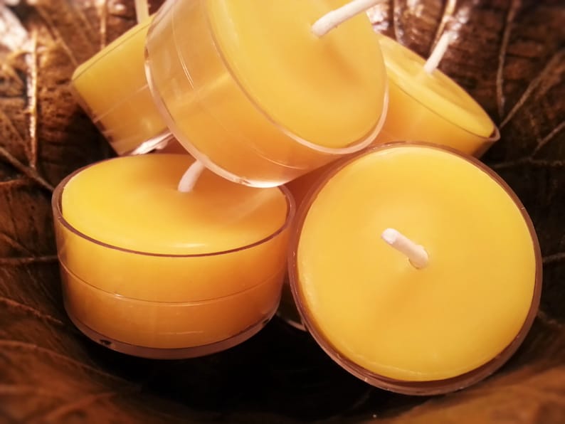 Unscented 50 Beeswax Tea Light Candles All Natural Tealight Bulk 100/% Pure Locally Sourced